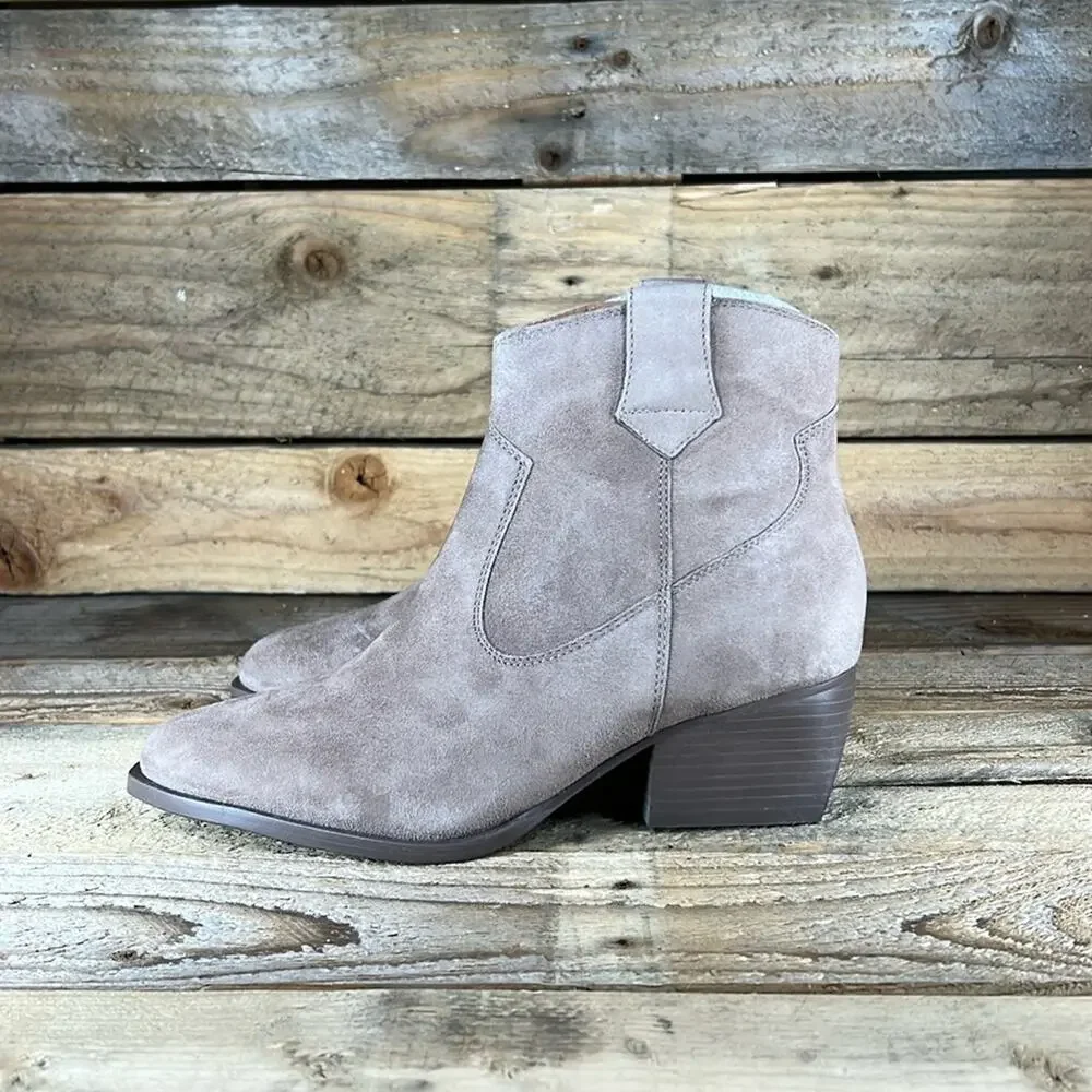 Seychelles Upside Western Bootie - Taupe Suede - 6 - New without box